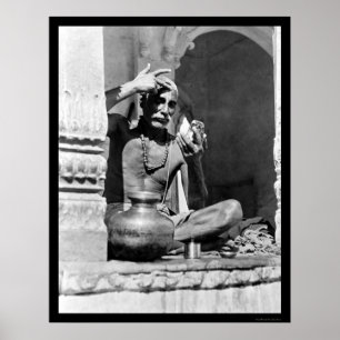 Póster Sacerdote del Brahman en la India 1921
