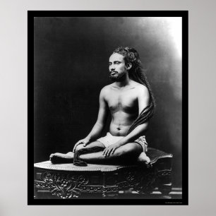 Póster Sacerdote Meditating en la India 1898
