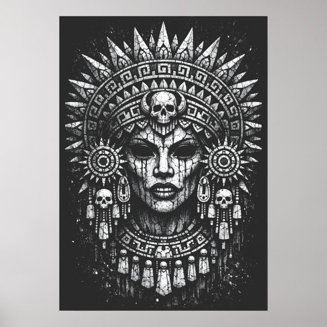 Póster Sacerdotisa Coronada de Cráneos — por BurnsInHell (Frente)