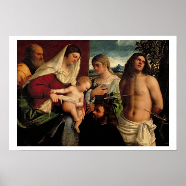 Póster Sacra Conversone con SS. Catherine, Sebastian (Frente)