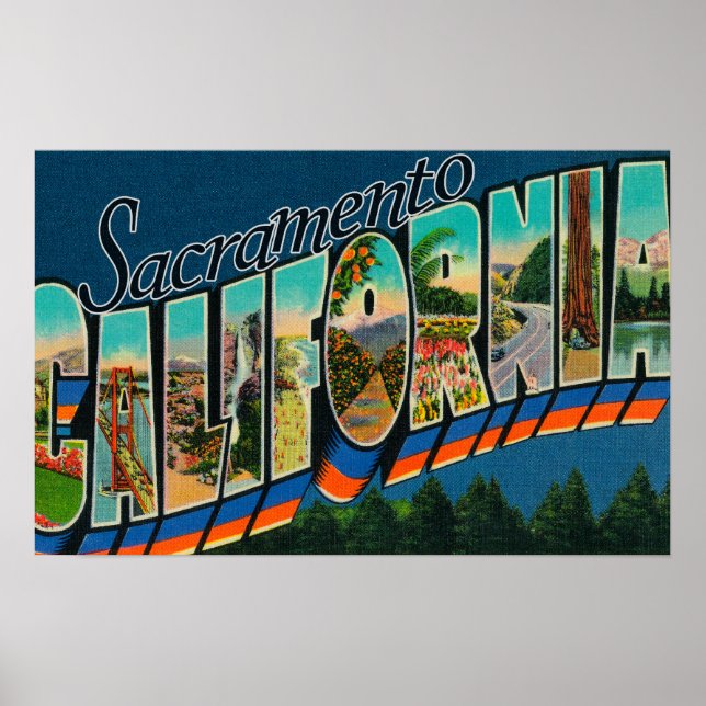 Póster Sacramento, CaliforniaEscenas de letras grandes (Frente)
