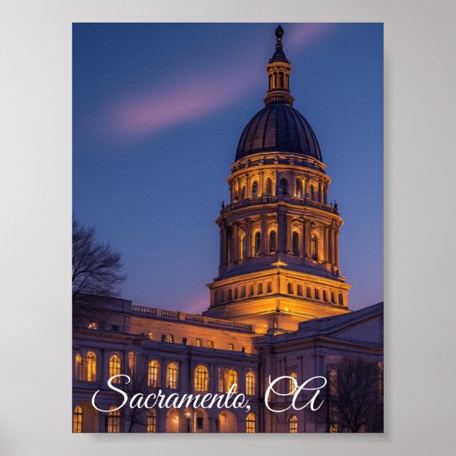 Póster Sacramento, Capital del Estado, California (Frente)