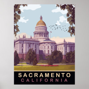 Póster Sacramento, Capital del Estado, California, Viajes