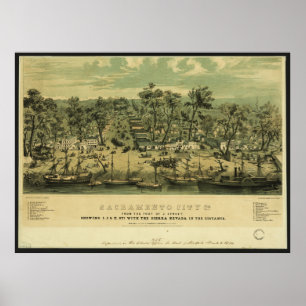 Póster Sacramento City California in 1849 by C Parsons
