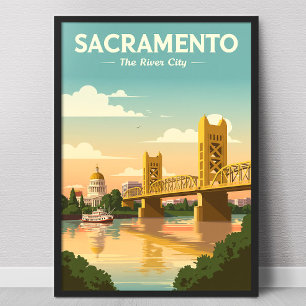 Póster Sacramento vintage