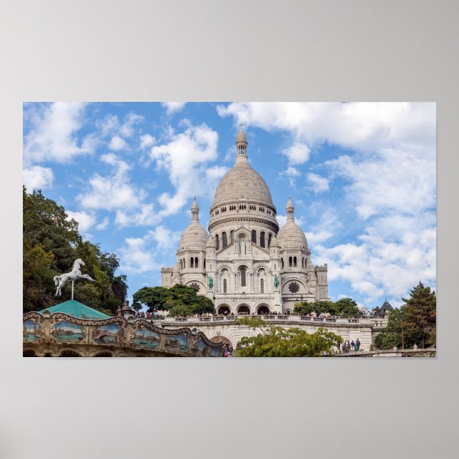 Póster Sacre Coeur en la colina de Montmartre - París, Fr (Frente)