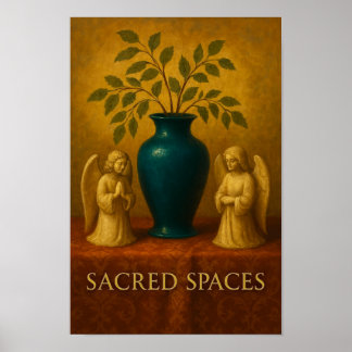 Póster Sacred Angels with Emerald Vase Still Life