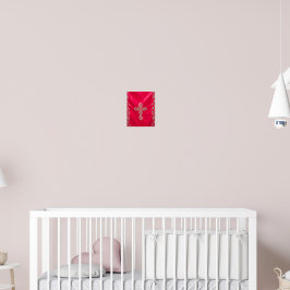 Póster Sacred Crimson: Embroidered Orthodox Cross