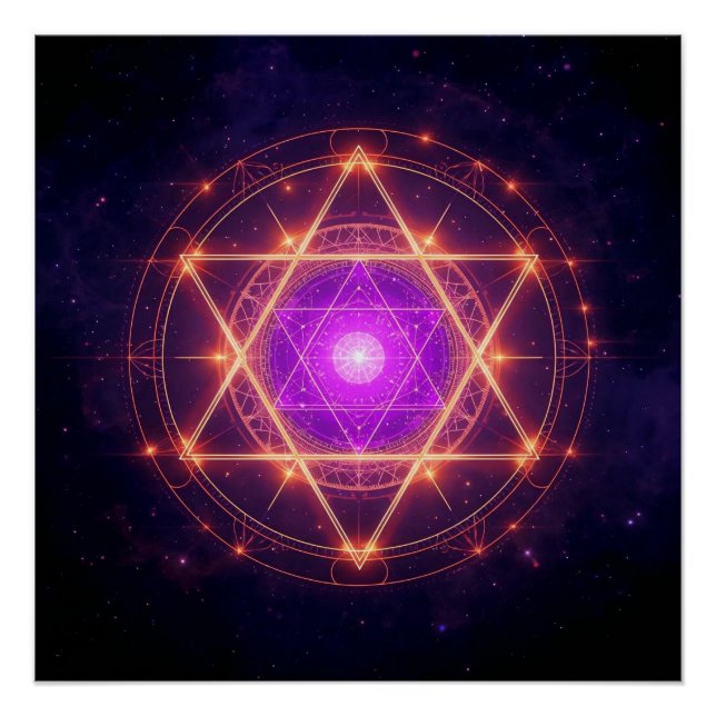 Póster Sacred Geometry Mandala – Light Within the Cosmos (Anverso)