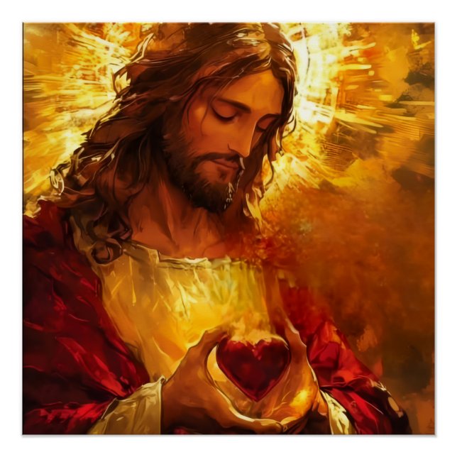 Póster Sacred Heart of Jesus  (Anverso)