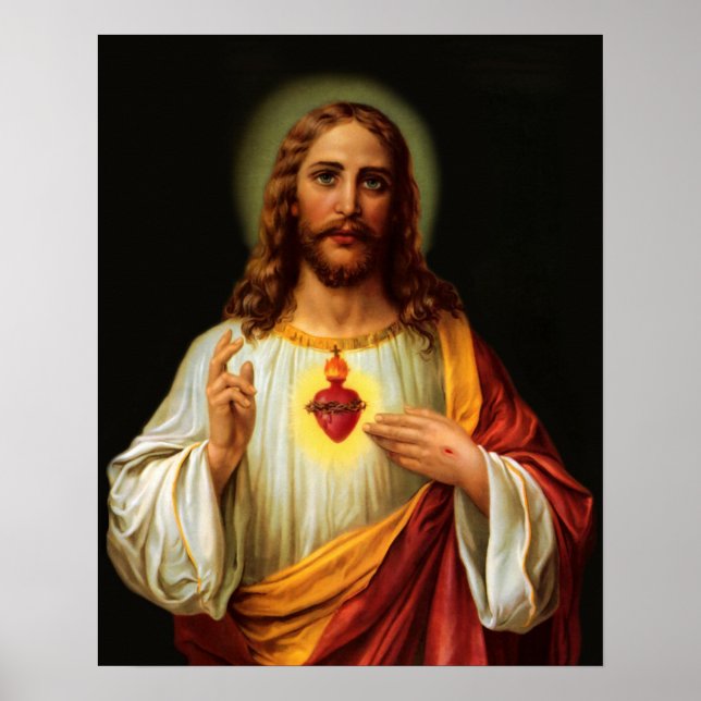 Póster Sacred Heart of Jesus 2 Print Poster (Frente)