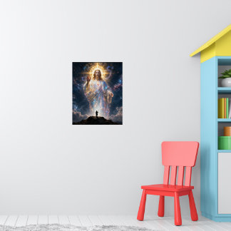 Póster Sacred Heart of Jesus Cosmic Galaxy Square Canvas