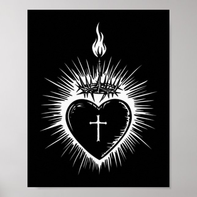 Póster Sacred Heart Of Jesus Men Women Jesus Christ Chris (Frente)