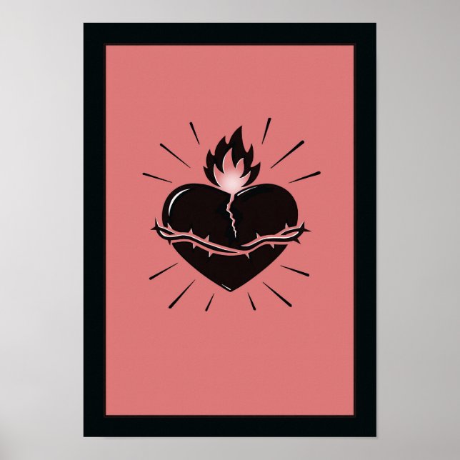 Póster Sacred Heart Reimagined – Minimal Symbolic Art (Frente)