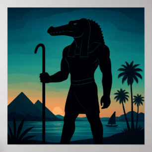 Póster Sacred Sobek Nile Guardian Pyramids Poster