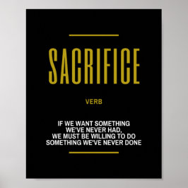 Póster Sacrificar Una Cita Inspiradora Sobre El Éxito
