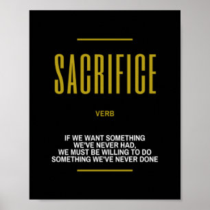 Póster Sacrificar Una Cita Inspiradora Sobre El Éxito