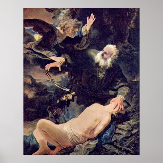 Póster Sacrificio de Isaac por Rembrandt van Rijn (Frente)