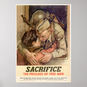 Póster Sacrificio de la Segunda Guerra Mundial... El priv