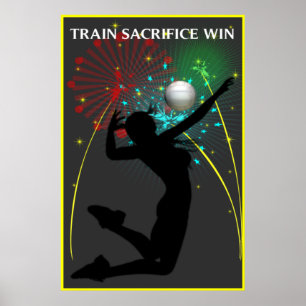 Póster Sacrificio de tren Poster de voleibol ganador
