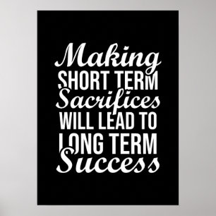 Póster Sacrificio Para El Éxito - Gimnasio, Hustle, Éxito