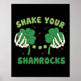 Póster Sacude Tus Treboles Divertido Día de San Patricio
