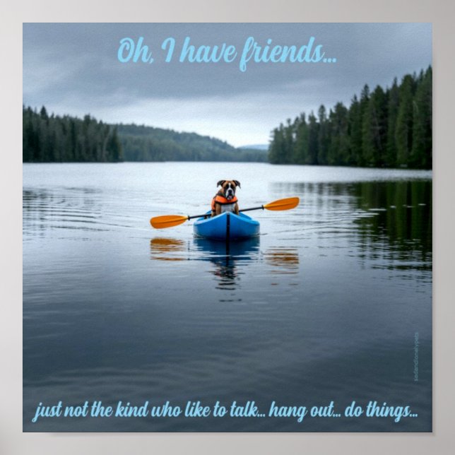 Póster Sad and Lonely Pets Poster Print: I Have Friends (Frente)