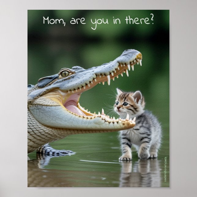 Póster Sad Lonely Pets Poster Print: Mom Are You in There (Frente)