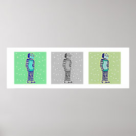 Póster Sad Robot Tricolor