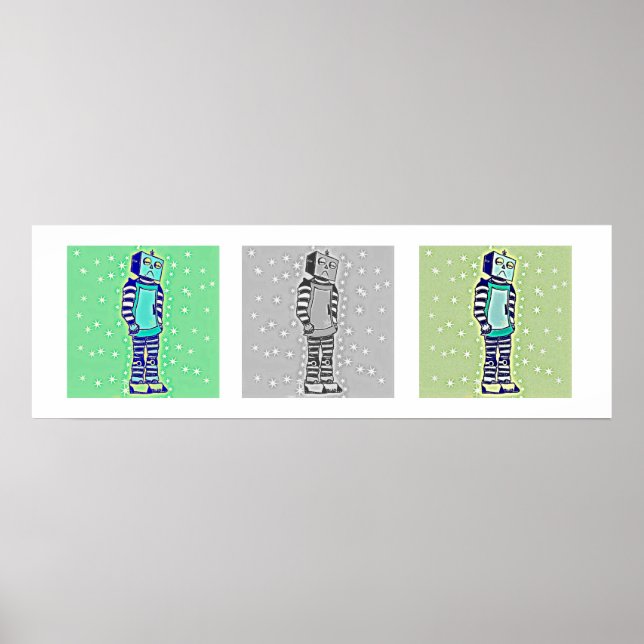 Póster Sad Robot Tricolor (Frente)