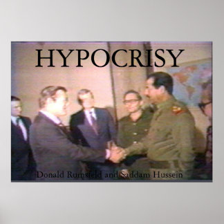 Póster Saddam y Rummy hacen un trato