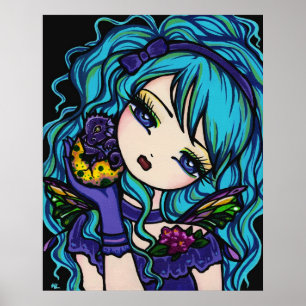Póster Sadie's Dragon Fairy Princess Dragon Fantasy Art