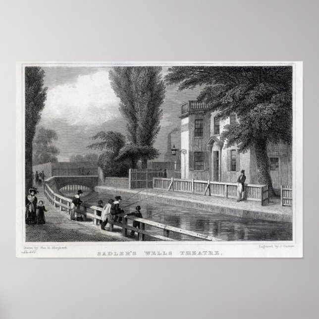 Póster Sadler's Wells Theatre, engraved by J. Garner (Frente)
