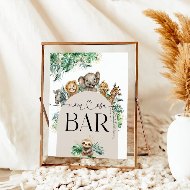 Póster Safari Animal Jungle Moderno Baby Shower Momosa ba (Subido por el creador)