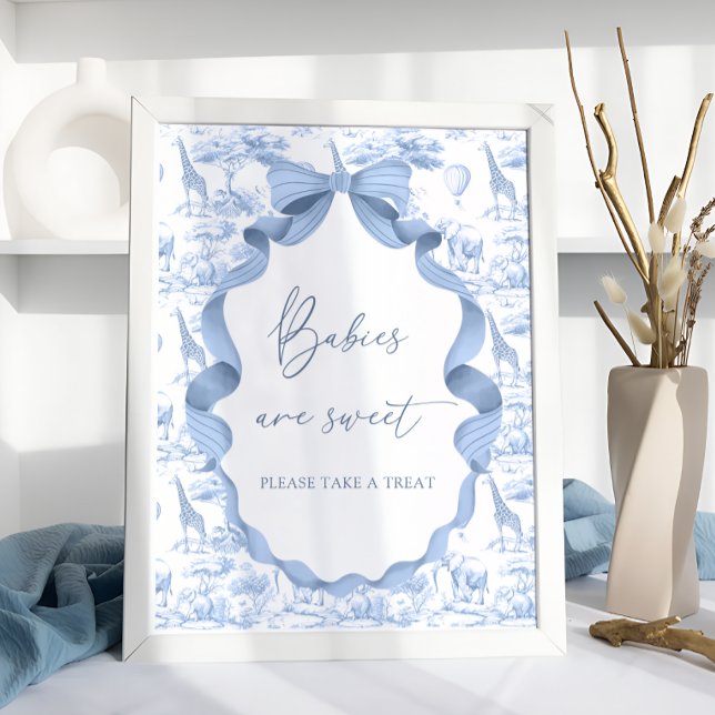 Póster Safari Animales Blue Toile de Jouy Los bebés son d (Subido por el creador)