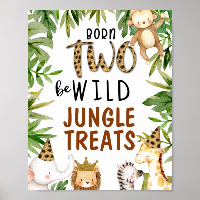 Póster Safari Animales nacidos como símbolo de cumpleaños (Frente)