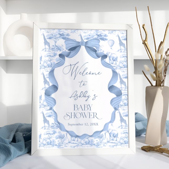 Póster Safari Animales Toile de Jouy Bebé ducha Bienvenid (Subido por el creador)