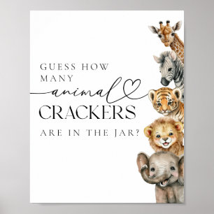 Póster Safari Animals Poster de juegos de Baby Shower mod