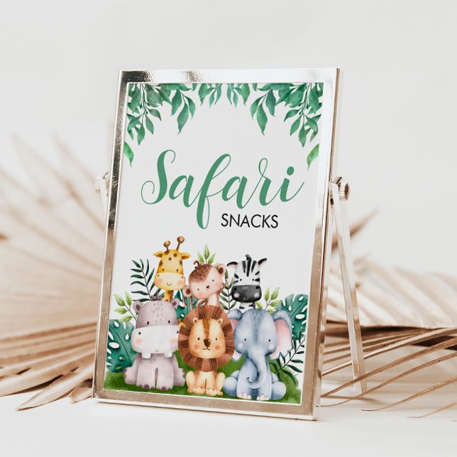 Póster Safari Animals Snacks Rótulo | Cumpleaños silvestr (Subido por el creador)