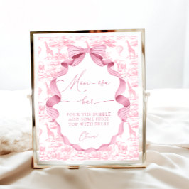 Póster Safari Animals Toile de Jo Baby Shower Mom-osa Bar