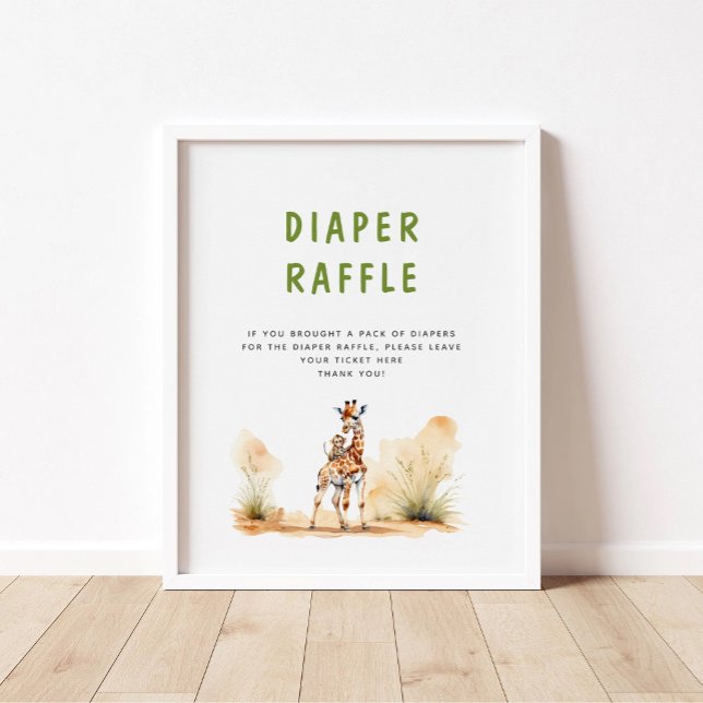 Póster Safari Baby Animals Baby Shower Diaper Raffle (Subido por el creador)