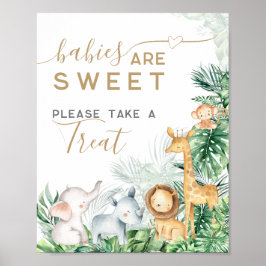 Póster Safari Baby Animals Baby Shower Sweet Treat