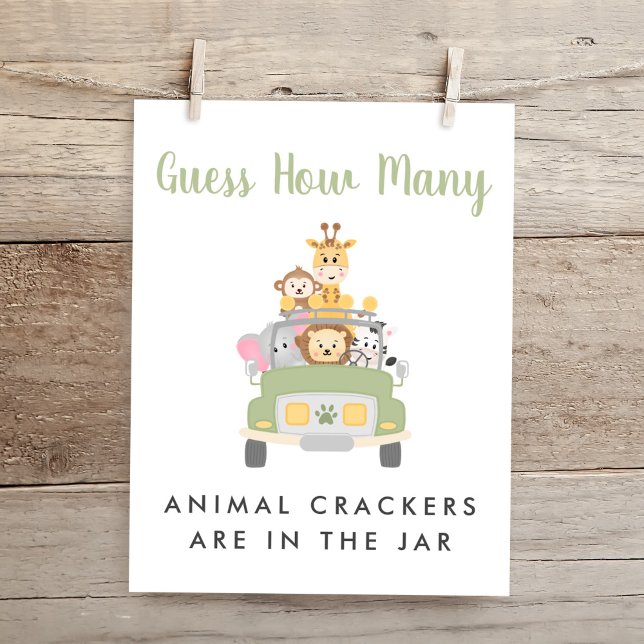 Póster Safari Baby Shower adivina cuántos Rótulos de jueg (Subido por el creador)