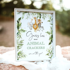 Póster Safari Cuántos galletas animales en el frasco