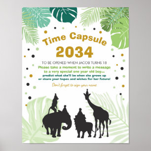 Póster Safari Cumpleaños Cápsula Niño Zoológico Jungle fi