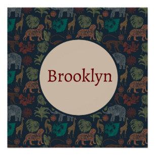 Póster Safari de selva veneciana personalizada