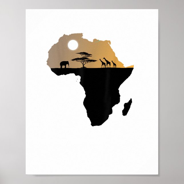 Póster Safari del continente africano (Frente)