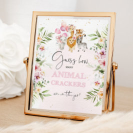 Póster Safari floral Cuántas galletas animales en el fras