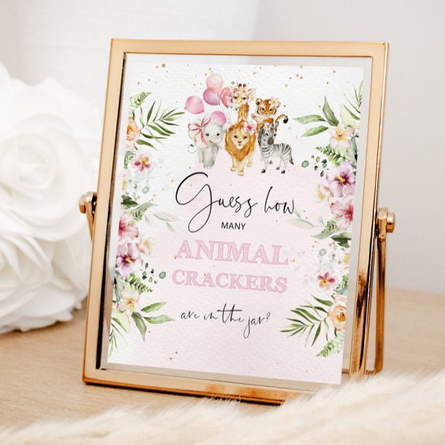 Póster Safari floral Cuántas galletas animales en el fras (Subido por el creador)