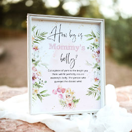 Póster Safari floral rosada cuán grande es el juego de la